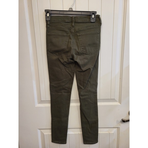 Gap 1969 Easy Leggings Olive Green Distressed Skinny Pants Womens Sz: 00 Regular - Picture 2 of 12